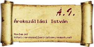 Árokszállási István névjegykártya