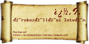 Árokszállási István névjegykártya