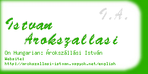 istvan arokszallasi business card